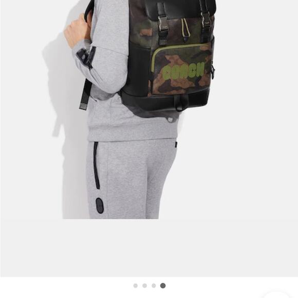 COACH Track Backpack In Signature Canvas Camo Print - Picture 10 of 16